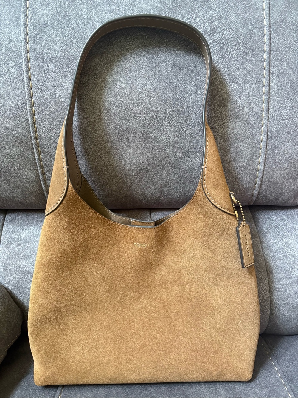 Coach Brooklyn 28 Shoulder Bag in Sand Suede